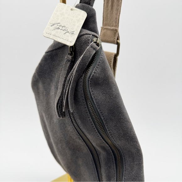 NWT Gray Free People Canyon Suede Sling Bag Crossbody - Picture 3 of 6